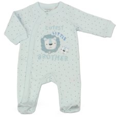M15937: Baby "Cutest Little Brother" Cotton Sleepsuit (NB-3 Months)